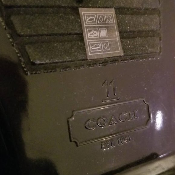 🖤🌧Coach🌧🖤 | HTF Size: 11 | Talia Tall Shiny Black Rain Boots | Gold Turnlock - Picture 7 of 12